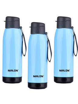 Nirlon - Electro Pu Insulated Stainless Steel Inner Side (Pack of 3), 750Ml Water Bottle