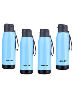 Nirlon - Electro Pu Insulated Stainless Steel Inner Side (Pack of 4), 750Ml Water Bottle