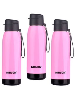 Nirlon - Electro Pu Insulated Stainless Steel Inner Side (Pack of 3), 750Ml Water Bottle