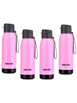 Nirlon - Electro Pu Insulated Stainless Steel Inner Side (Pack of 4), 750Ml Water Bottle