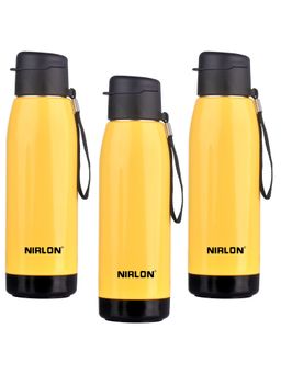 Nirlon - Electro Pu Insulated Stainless Steel Inner Side (Pack of 3), 750Ml Water Bottle