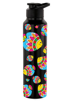 Nirlon - Classic Flip Uv Print Single Wall Stainless Steel Water Bottle 1L (Artsy Fish)
