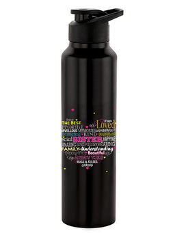 Nirlon - Classic Flip Uv Printed Single Wall Stainless Steel Water Bottle 1000Ml(Sister)