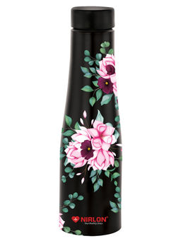 Nirlon - Tall Bell Single Wall Stainless Steel Water Bottle 1000Ml, (Uv Printed|Bloom)