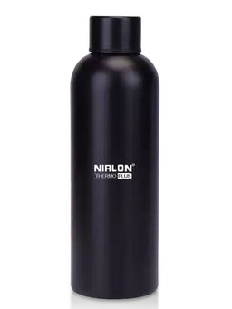 Nirlon - Stainless Steel Double Wall Vacuum Insulated Flask, Hot & Cold, 500Ml, Black