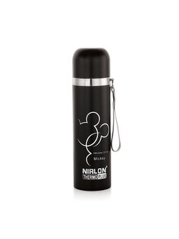 Nirlon - Grace Double Wall Stainless Steel Hot & Cold Vacuum Bottle 500 Ml, Black