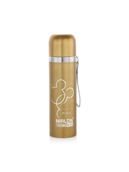 Nirlon - Grace Double Wall Stainless Steel Hot & Cold Vacuum Bottle 500 Ml Flask, Gold