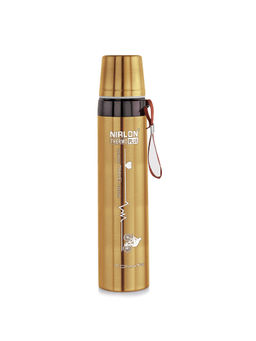 Nirlon - Stainless Steel Double Wall Insulated Flask With Cup Cap, 1000Ml, Gold