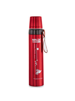 Nirlon - Stainless Steel Double Wall Insulated Flask With Cup Cap, 1000Ml, Red