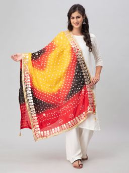 Aditi Wasan - Multicolor Bandhani Silk Blend Dupatta