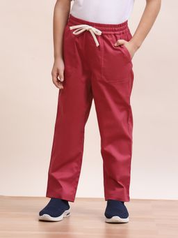 Spunkies - Red Solid Relaxed Fit Trouser