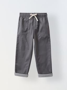Spunkies - Grey Solid Relaxed Fit Trouser