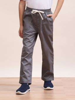 Spunkies - Grey Solid Relaxed Fit Trouser