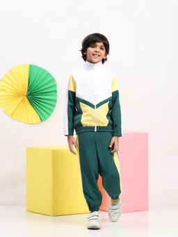 Spunkies - Multi-Color Colorblock Regular Fit Jacket and Jogger (Set of 2)