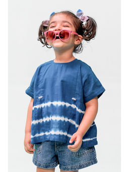 TIBER TABER - Blue Tie and Dye Regular Fit Top