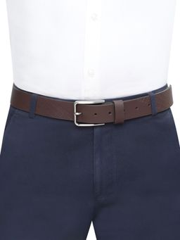 United Colors of Benetton - Barea Men Leather Non Reversible Belt - Brown, S 80 cm