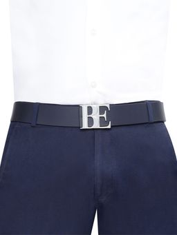 United Colors of Benetton - Becca Men Leather Reversible Belt - Navy Blue, S 80 cm