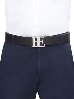 United Colors of Benetton - Posta Men Leather Reversible Belt - Black, S 80 cm