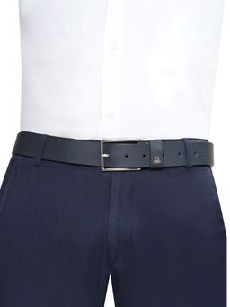 United Colors of Benetton - Scanno Men Leather Non Reversible Belt - Navy, S 80 cm