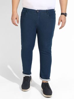 Instafab Plus - Mens Regular Fit Denim Jeans Color Blue