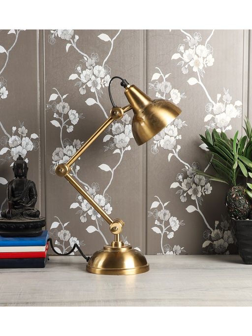 De Maison Decor Shiny Gold Adjustable Iron Study Lamp
