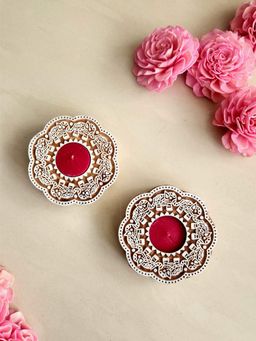 Forestkraft - Elephant T-Light Holder Set Wooden Block Print