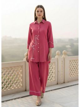Indibelle - Women Pink Embroidered Co-Ord Set