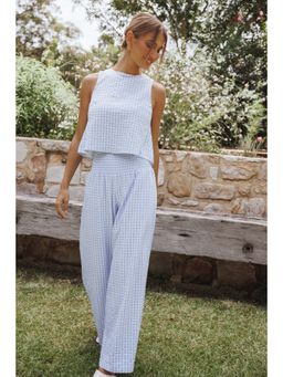 Petal & Pup - Jillian Smocked Co-Ord Set - Blue Gingham