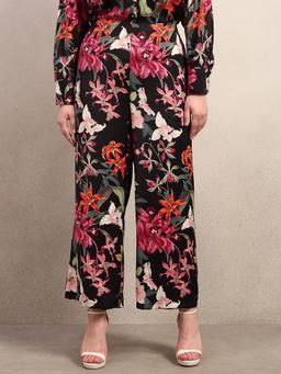 VERO MODA - Black Casual Floral Print Trouser