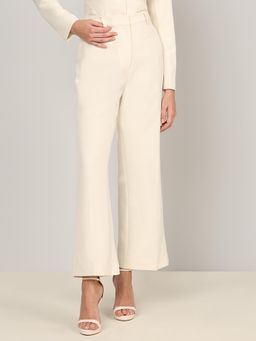 VERO MODA - Off White Casual Plain Trouser
