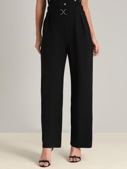 VERO MODA - Black Casual Plain Trouser