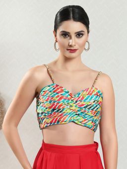 VAMAS - THE DESIGNER BLOUSES - Women Multi-Color Shoulder Strap Padded Stitched Blouse