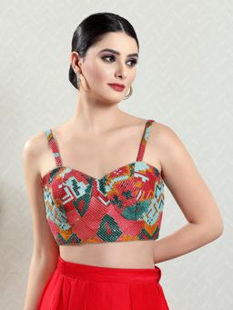 VAMAS - THE DESIGNER BLOUSES - Women Shoulder Strap Neck Padded Stitched Blouse