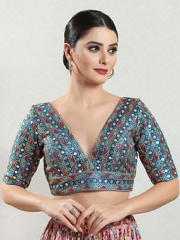 VAMAS - THE DESIGNER BLOUSES - Women Plunging Neck Padded Stitched Blouse