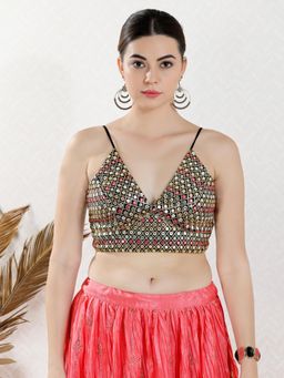 VAMAS - THE DESIGNER BLOUSES - Women Black V-Neck Padded Stitched Blouse