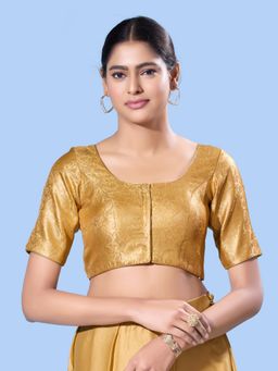 VAMAS - THE DESIGNER BLOUSES - Women Copper Round Neck Padded Stitched Blouse