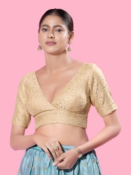 VAMAS - THE DESIGNER BLOUSES - Women Plunging Neck Padded Stitched Blouse