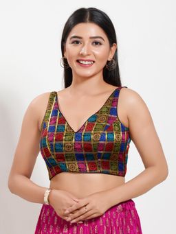 VAMAS - THE DESIGNER BLOUSES - Women Black V-Neck Padded Stitched Blouse