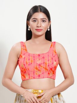 VAMAS - THE DESIGNER BLOUSES - Women Pink Round Neck Padded Stitched Blouse