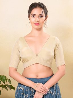 VAMAS - THE DESIGNER BLOUSES - Women Plunging Neck Padded Stitched Blouse