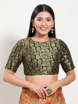 VAMAS - THE DESIGNER BLOUSES - Women Black Boat Neck Padded Stitched Blouse