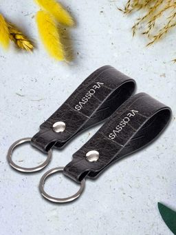 Sassora - Premium Leather Keychains - Black
