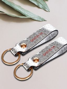 Sassora - Premium Leather Keychains - Silver