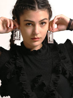 Odette - Pink Alloy Drops & Danglers