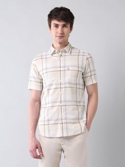 U.S. POLO ASSN. - Men's Grid Tattersall Checked Pure Cotton Shirt