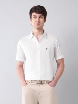 U.S. POLO ASSN. - Men's Solid Pure Cotton Poplin Shirt