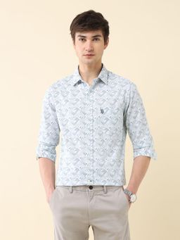 U.S. POLO ASSN. - Men's Geometric Printed Pure Cotton Shirt