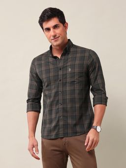 U.S. POLO ASSN. - Men's Plaid Checked Tailored Fit Shirt