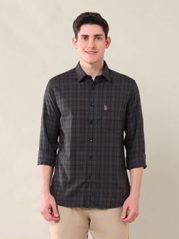 U.S. POLO ASSN. - Men's Plaid Checked Tailored Fit Shirt