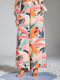 RSVP by Nykaa Fashion - Multicolor Printed High Waist Flared Pants